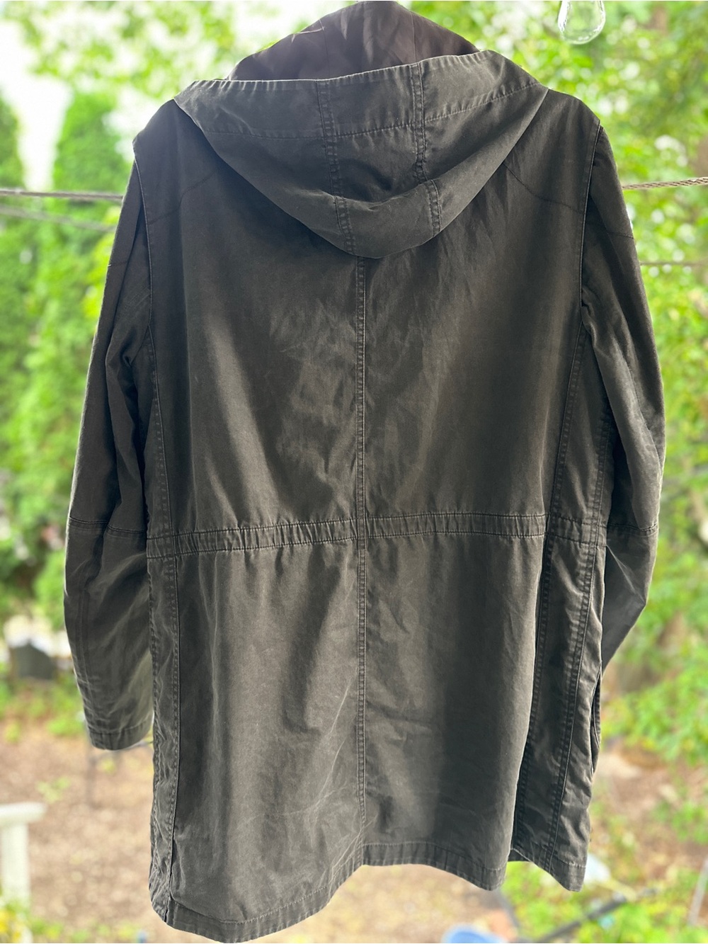 Theory Olive Green Hooded Field Jacket